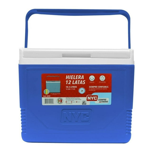 Hielera Marca Nyc 11 Qts Cooler 12 Latas 10.5 Litros azul Grande
