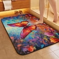 thumbnail image 5 of 1pc Colorful Butterfly in Floral Bathroom Rug Bathroom Decor and Accessories- Durable,Anti Slip,And Quick Drying,Suitable For Indoor/outdoor Use - Perfect For Bathrooms,Bedrooms,Kitchens, 5 of 9