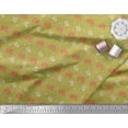 thumbnail image 2 of Soimoi Green Cotton Cambric Fabric Asterisk & Berries Fruits Print Sewing Fabric Yard 42 Inch Wide, 2 of 3