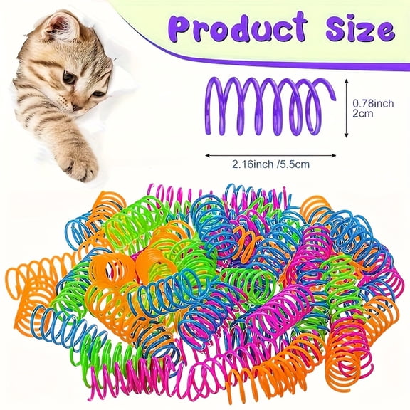 Cat Spring Toy, Spiral Interactive Cat Toy, Colorful Cat Spring For Self - Play And Pet Interaction, Durable Pet Spring Toy For Kitten And Cat Exercise And Entertainment
