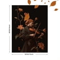 thumbnail image 3 of Woman Playing Violin Floral Canvas Print Wall Art for Living Room Office Library Music Room, 3 of 8