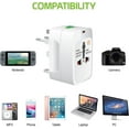 thumbnail image 3 of Universal Travel Portable Worldwide Power Adapter Converter All in One International Out of Country, Travel Wall Charger Plug for Input in USA EU UK France Italy Australia India Outlets, 3 of 7