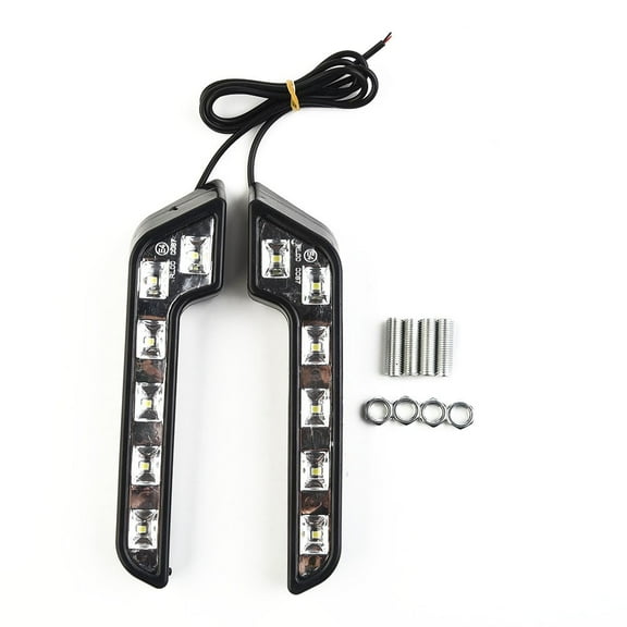 2PCS Super White 6 Led Car 12V Daytime Running Light Driving Fog Lamp L-Shaped