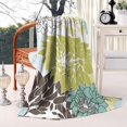 thumbnail image 2 of Green and Blue Pioneer Flower Pattern Blanket,Comfortable Soft Flannel Throw Blanket,All Season,Warm Lightweight Blankets for Sofa Bed Couch Living Room Chair,60"x80", 2 of 4