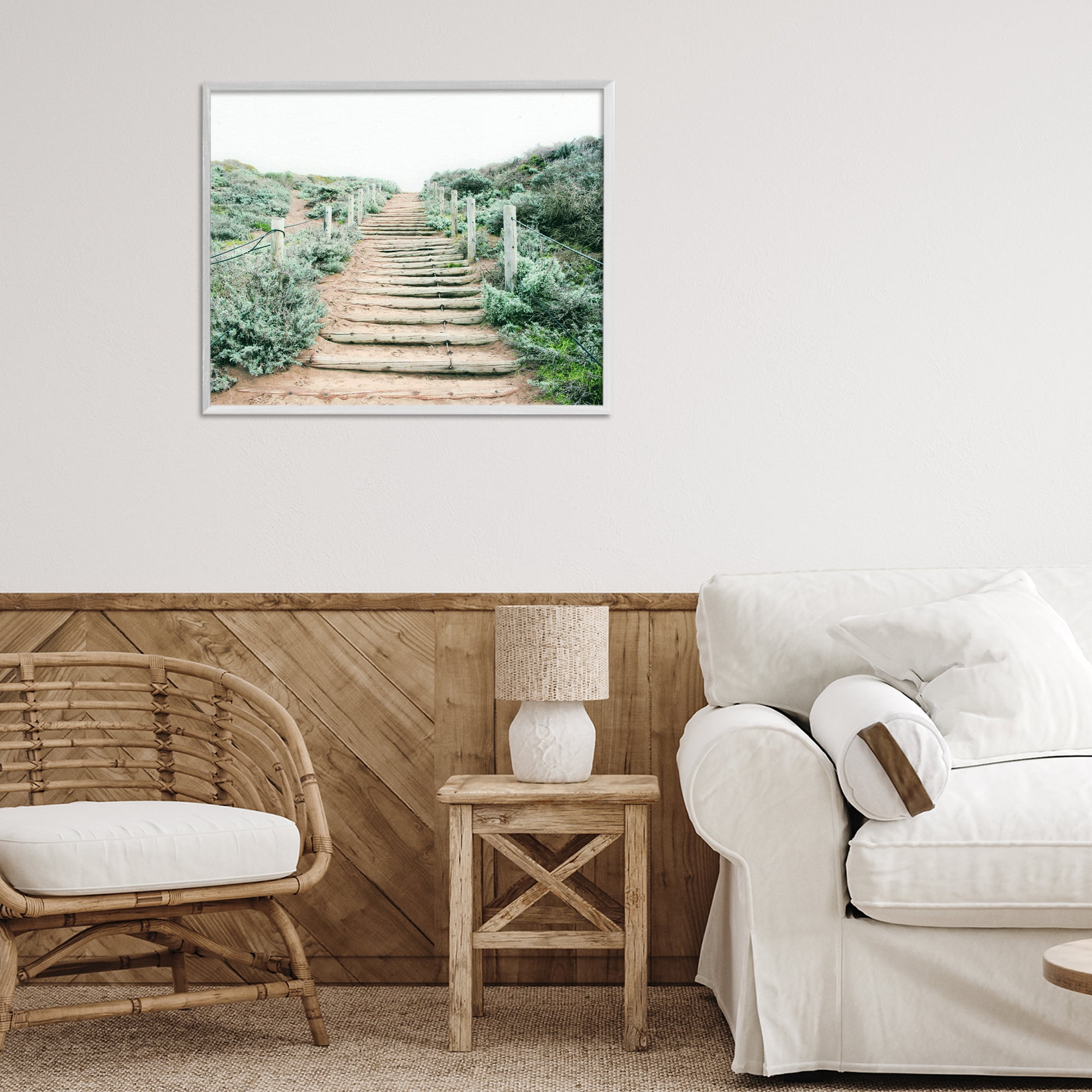 Stupell Industries Stairway To Heaven Path White Framed Giclee Art, design by Leah Noel Art