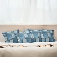 thumbnail image 4 of Ambesonne Blue Throw Pillow Cover 4 Pack, Denim Patchwork Pattern, 24", Blue, 4 of 5