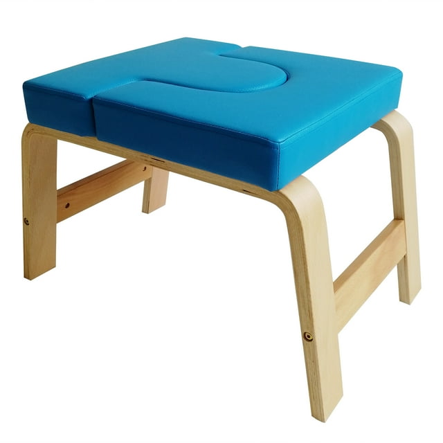Portable Yoga Headstand Bench, Balance Training Chair Yoga Headstand Bench Longer Service Life Portable And Easy To Carry For Yoga Room For Bedroom For Gym Blue