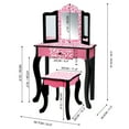 thumbnail image 4 of Fantasy Fields Kids Vanity Table Set with Mirror and Stool – Gisele Leopard Print, Black and Pink, 4 of 12