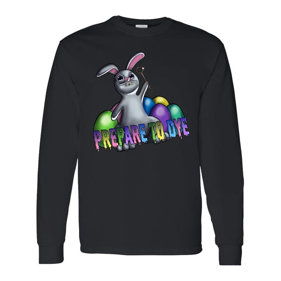 Inktastic Prepare to Dye Easter Bunny Long Sleeve T-Shirt