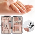 thumbnail image 6 of Rupoun 18-Piece Stainless Steel Manicure & Pedicure Grooming Kit, Rose Gold Nail Clipper Set with Cuticle Nippers, Eyebrow Scissors & Portable Case for Home Salon Care (5.9 inches / 15.00 cm), 6 of 10