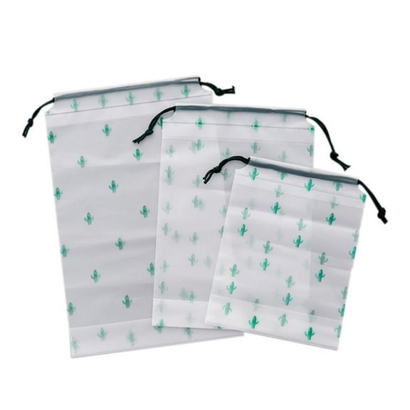 ROSENICE 15PCS Waterproof Drawstring Pouch Clear Bags For Travel Small Storage Bag Assorted Color