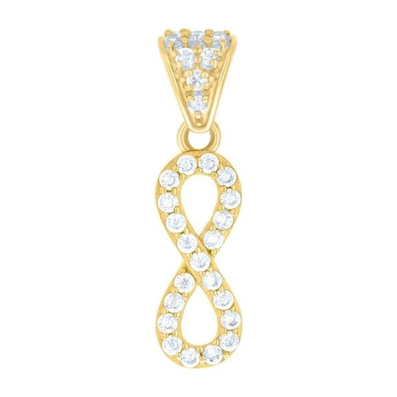 10k Yellow Gold Womens Cubic Zirconia Infinity Charm Pendant Necklace 21.1x5.5mm Wide Pendant for Women