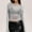 Light Gray, variant on Stichou Women's Y2K Crop Tops Metallic Boat Neck Mesh Long Sleeve Tops Club Tee Shirts Gold S