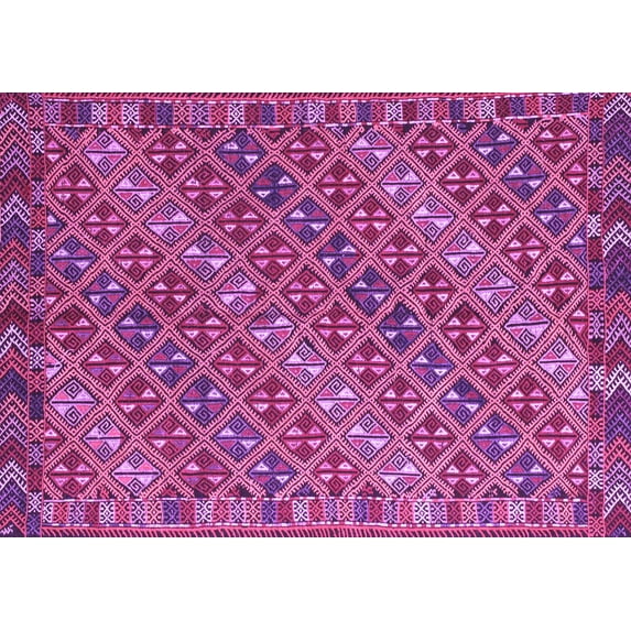 Ahgly Company Indoor Rectangle Oriental Purple Traditional Area Rugs, 4' x 6'