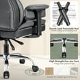 thumbnail image 6 of COOLHUT Big and Tall PU Leather Office Chair with Adjustable Headrest & Footrest, Executive Computer Desk Chair with 3D Adjustable Padded Armrest, Ergonomic Office Chair with Lumbar Support, Gray, 6 of 13