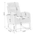 thumbnail image 2 of Accent Rocking Chair, Teddy Upholstered Nursery Glider Rocker with High Backrest, Comfy Reading Chair Lounge Chair with Side Pocket, Living Room Armchair with Solid Wood Base for Nursery, Beige, 2 of 7