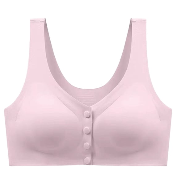 Ovbmpzd Seamless Everyday Underwear Bras for Women Front Closure Pink Soft Support Nursing Bras Breathable Comfy T-Shirts Bras Plus Size,XXL