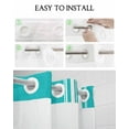 thumbnail image 5 of No Hook Shower Curtain with Snap in Liner, Farmhouse Aqua White Stripe Hotel Shower Curtains for Bathroom, Washable Shower Curtain Liner Set with Mesh Top Window, 66"x72", 5 of 6