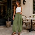 thumbnail image 7 of Women's Casual Loose Lantern Harem Pants Elastic Waist Baggy Wide Leg Trousers with Cuffed Ankles for Summer Wear, 7 of 7