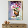 thumbnail image 2 of Designart 'Pink Fresh Abstract Flowers Bouquet in Vase' Modern Framed Canvas Wall Art Print, 2 of 5