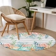 thumbnail image 4 of Round Area Rug 3 Ft, Summer Coastal Washable Non-Slip Circle Carpet for Living Room/Bedroom, Nautical Sea Coral Shell Starfish Wood Gray Low-Profile Small Floor Mats Collection Rugs for Indoor, 4 of 8