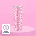 thumbnail image 3 of SassyCups Leopard Tumbler Cup | Vacuum Insulated Stainless Steel Leopard Print Skinny Tumbler with Straw | Cute Travel Mug For Women with Leopard Pattern | Pink Insulated Water Bottle (20 oz, Pink), 3 of 6
