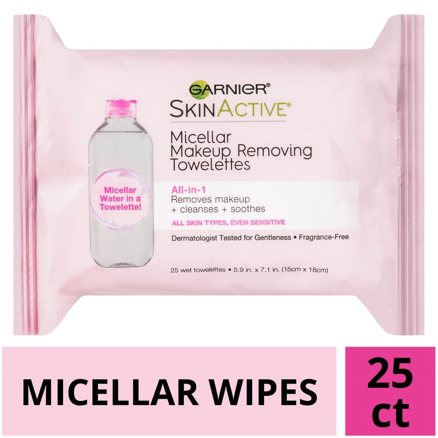25 ct., Garnier SkinActive Micellar Makeup Remover Wipes - image 5 of 21