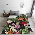 thumbnail image 5 of Zufioo Watercolor Tropical Flowers Fleece Blanket Queen Size,Plush Bed Blanket,Ultra Soft Throw Blanket,Plush Fuzzy Cozy Blanket Perfect for Bed,Couch-50"x40", 5 of 7