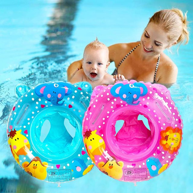 Anillos de piscina para bebés, asiento, anillo de natación inflable bonito, asiento flotante, círculo de natación con doble asa para bebés, bañera de piscina para niños pequeños kaili Sencillez