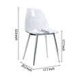 thumbnail image 6 of CangLong Kitchen Modern Dining, Desk Side Chair with Metal Legs, Set of 2, Clear, 6 of 6