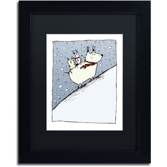Trademark Fine Art "Kind Dog" Canvas Art by Carla Martell, Black Matte, Black Frame