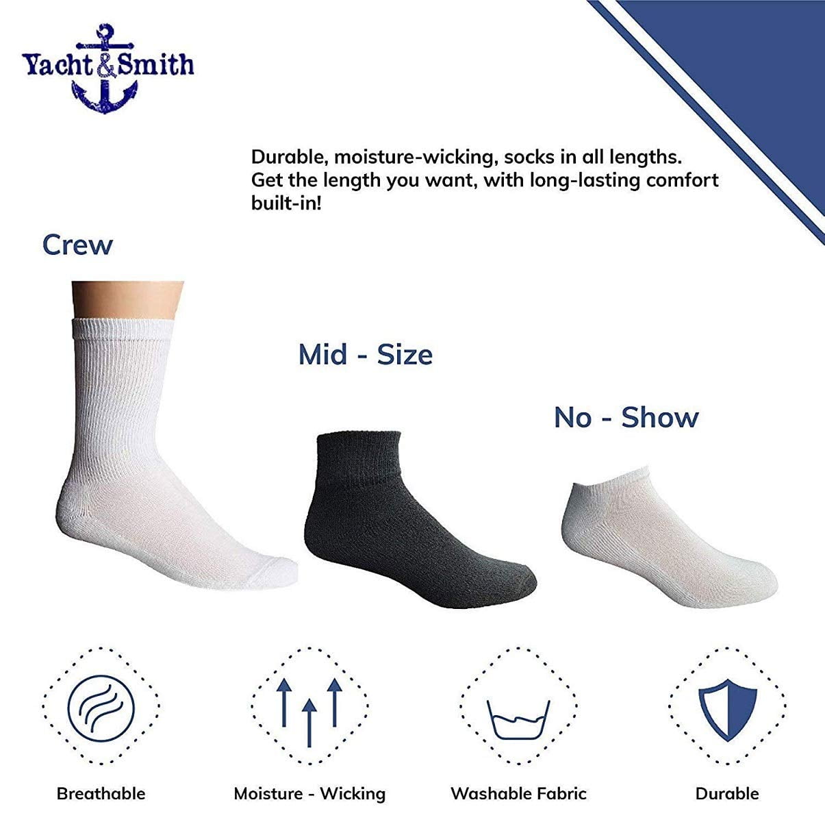 120 Pairs Of Yacht & Smith Bulk Womens Ankle Socks Low Cut Ankle Socks Size 9-11 (Black)