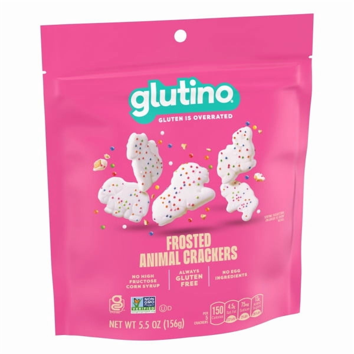 Glutino Gluten Free Frosted Animal Crackers, Gluten Free Snacks, 5.5 oz