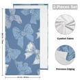 thumbnail image 2 of Blue White Bows with Polka Dots Hand Towel Absorbent Bath Towels for Bathroom Sports Gym 28" x 14" Set of 2, 2 of 8