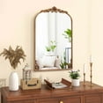 thumbnail image 2 of Costway 30" x 20" Gold Traditional Vintage Ornate Baroque Arched Mirror for Wall with Metal Frame, 2 of 10