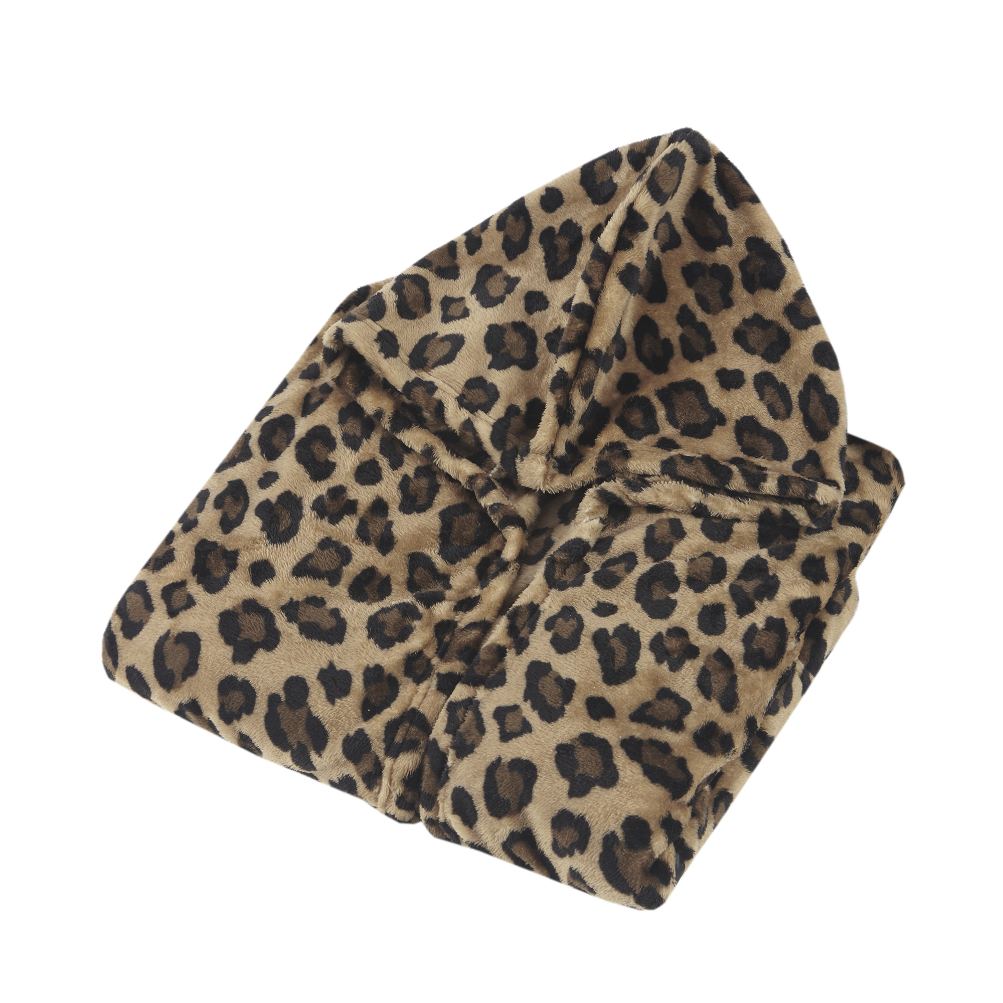 Comfort Spaces Brown, Black Leopard Polyester Plush Throw, 60" x 50"