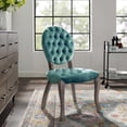 thumbnail image 3 of Modway Exhibit 19" French Vintage Velvet & Wood Dining Side Chair in Teal, 3 of 7