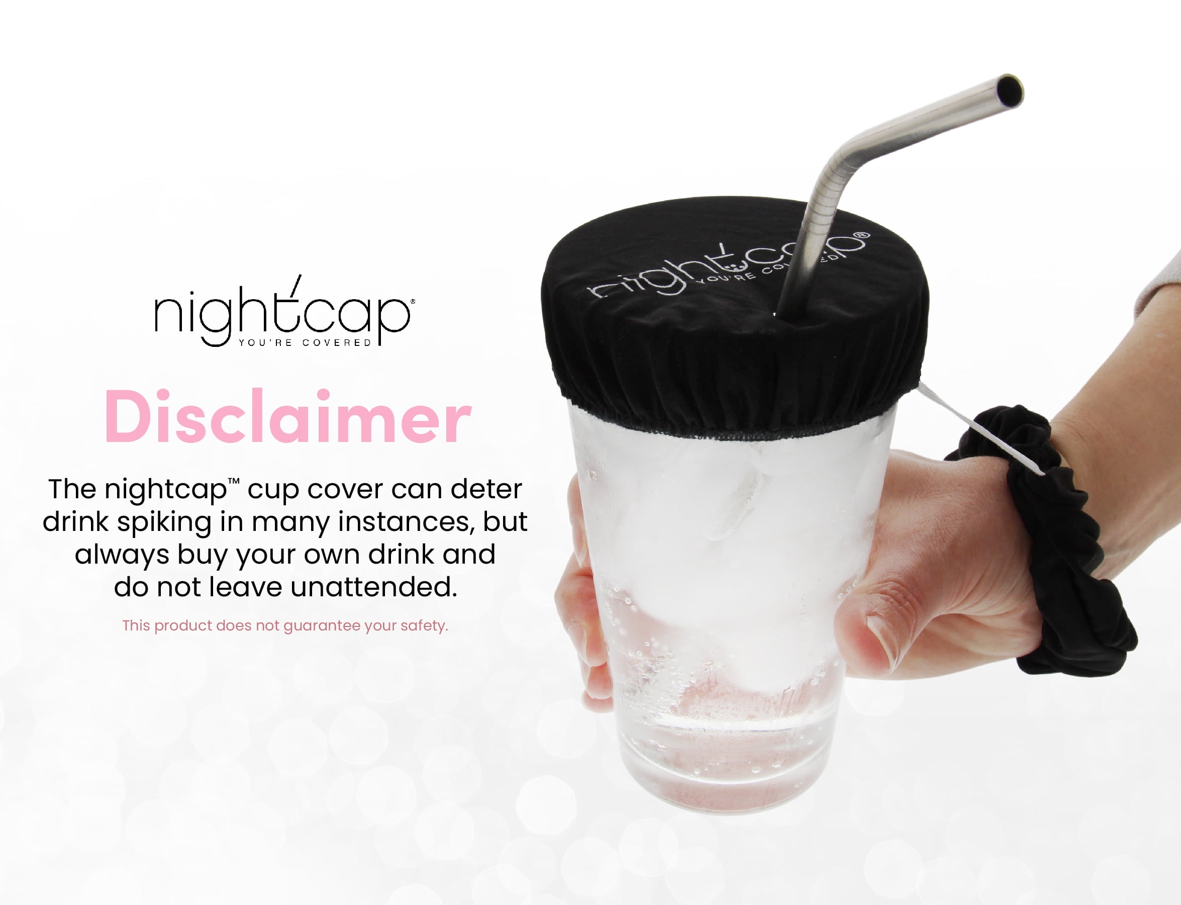 invisaWear Cup Cover - Drink Spiking Prevention Scrunchie