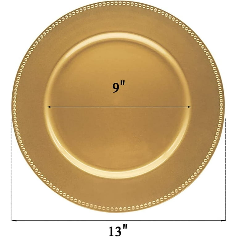 50 Pcs Gold Charger Plates Bulk 12.6 Inch Plastic Plate