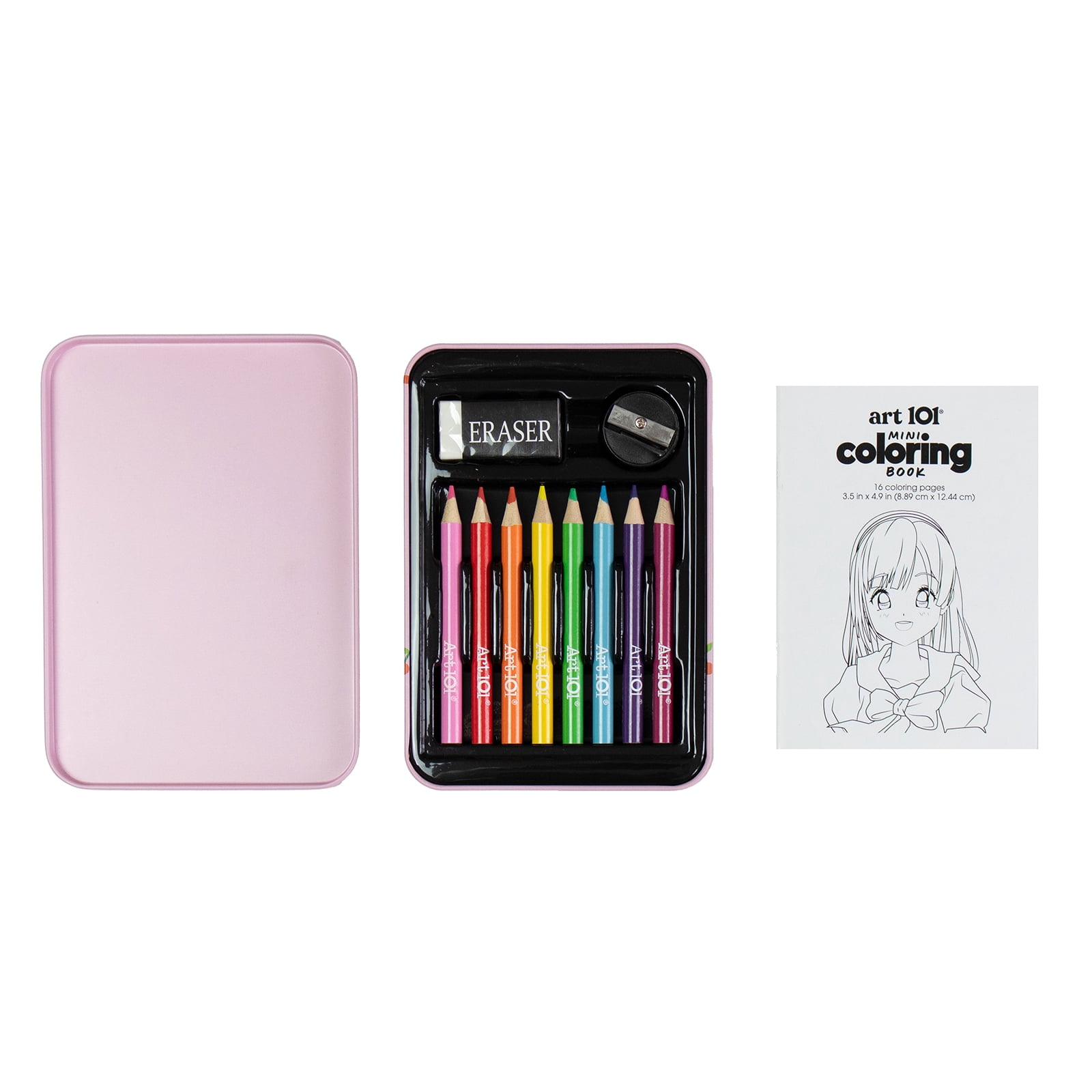 Art 101 Manga and Anime Art Kit in Patterned Tin Case, Multifunctional Sets, for Child Ages 8+
