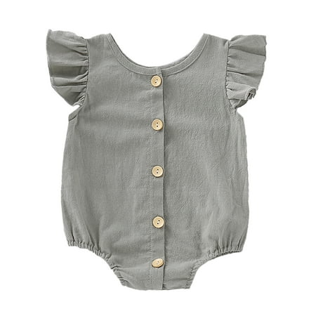 

Newborn Infant Toddler Baby Girls Summer Ruffle Short Sleeve Romper