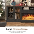 thumbnail image 5 of Sonegra 98" Farmhouse TV Stand with Fireplace for TVs up to 100", Media Entertainment Center with Adjustable Shelves and Large Storage Cabinets, for Living Room, Black, 5 of 10