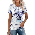 thumbnail image 2 of DHFJKG Polo Shirts For Women Fashion Graphic Short Sleeve Regular Fit Stretchy Soft Golf Shirts Trendy Tops, 2 of 3