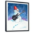 thumbnail image 2 of Designart Christmas Snowman Playing Guitar II Traditional Floating Frame Wall Art, 2 of 4