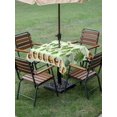 thumbnail image 4 of Outdoor Tablecloth with Umbrella Hole for Patio/Picnic/Party/Camping, Green Botanical Waterproof Table Cloth Square Cover Washable, Acorn Spring Summer Plant Leaves (54"x 54"), 4 of 8
