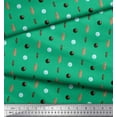 thumbnail image 3 of Soimoi Green Cotton Cambric Fabric Circle & Oval Geometric Print Fabric by Yard 42 Inch Wide, 3 of 3