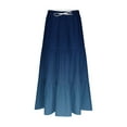thumbnail image 7 of Gfyviroh Women's Long Skirts Gradient Color Drawstring A-Line Skirts High Elastic Waist Ruffled Hem Midi Skirts, 7 of 7