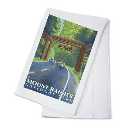 Mount Rainier, Washington - Nisqually Entrance - Lantern Press Artwork (100% Cotton Kitchen