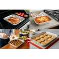 thumbnail image 4 of 100-Pack of 9" X 13" Deep Half-Size Silver Aluminum Steam Table Pans, 1.5" Depth, Disposable, 4 of 5