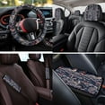 thumbnail image 4 of Binienty Camo Hunting Car Seat Covers Full Set Front And Backseat Covers with 15 Inch Steering Wheel Cover Headrest Cover Center Console Cushion Pad Seatbelt Pads 14 Pack Vehicle Interior Accessories, 4 of 8